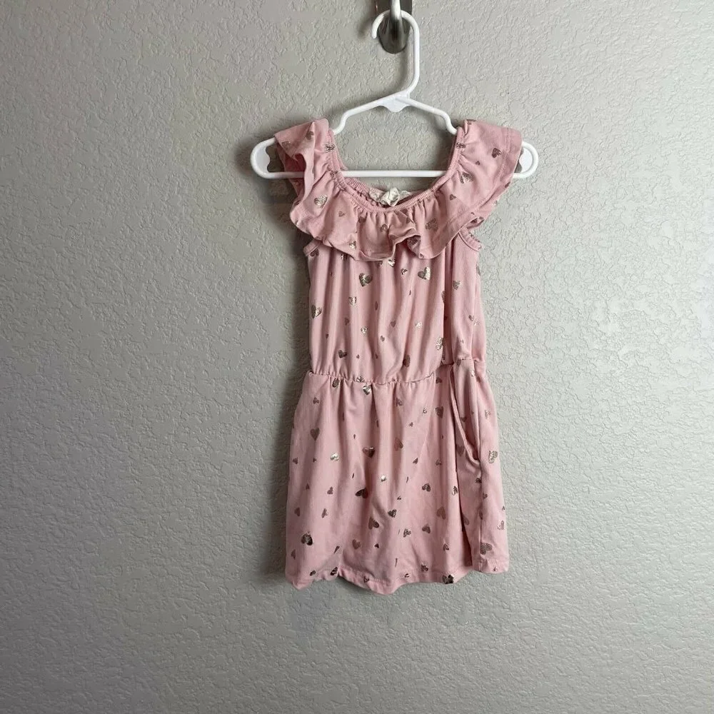Emma & Elsa Toddler Size 2T/3T Dress Short Pink Hearts Boutique Summer Spring